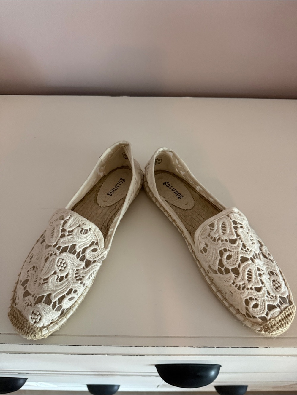 Soludos Tulip Ivory Lace Espadrilles